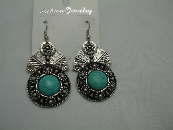 Turquoise Stone Earring in Silver